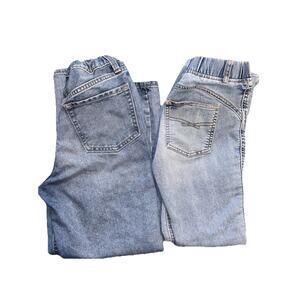 LOT of 2 Girls Blue Denim Pull On Jeans Gap Legging & Old‎ Navy Straight Size 12
